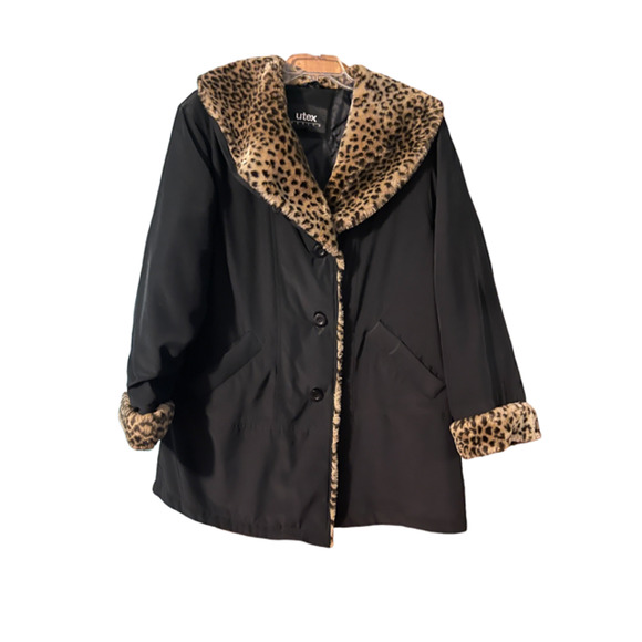 ultex Jackets & Blazers - Ultex Design Black coat with faux fur trim